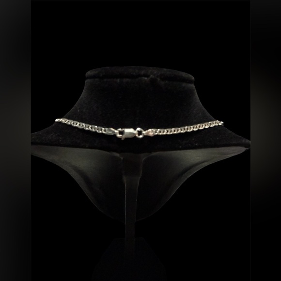 Silver-Tone Rectangle Link Chain Necklace - Picture 3 of 3